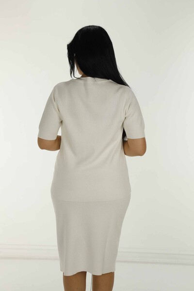 Costume Double Maille Manches Courtes Écru - 30798 | KAZEE (Lot de 4 M L XL XXL) - 6