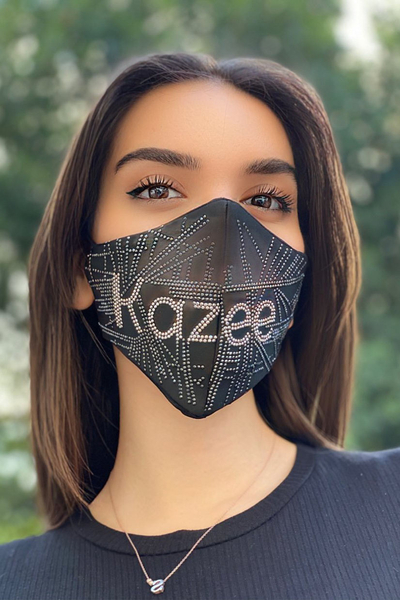 Masque brodé en gros de pierre de cristal pour les femmes - 417 | KAZEE - Thumbnail