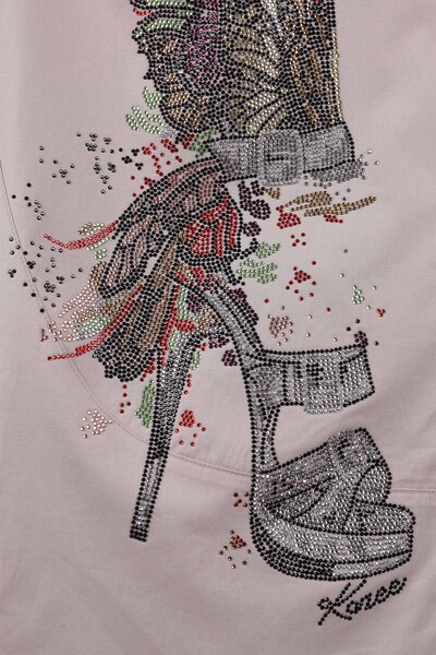Venta al por mayor Camisas de Mujer Con Estampado de Mariposa Piedras de Gran Tamaño - 20066 | kazee - Thumbnail