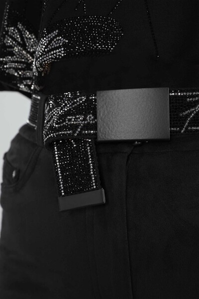 Venta al por mayor Pantalones de mujer con cinturón de bolsillo detallados - 3373 | kazee - Thumbnail (2)