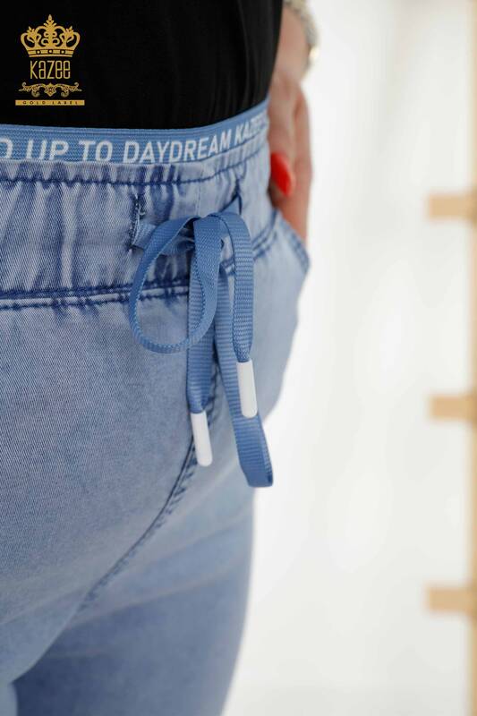 Venta al por mayor Pantalones De Mujer Con Cintura Elástica Azul - 3672 | kazee