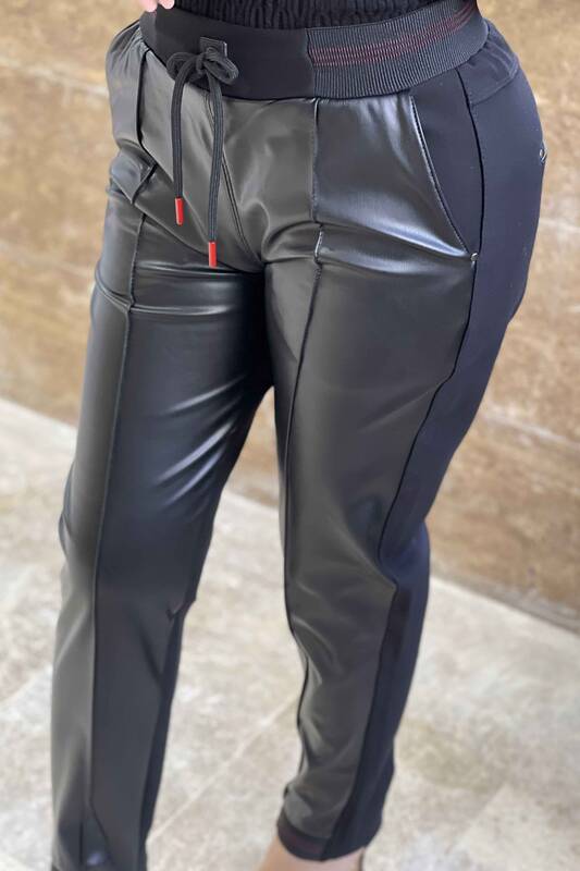 Venta al por mayor Pantalones de mujer de cuero de cintura elástica de gran tamaño - 3361 | kazee