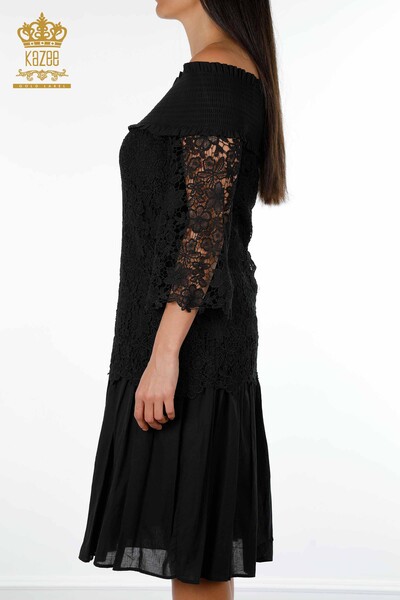 Venta al por mayor Vestido Mujer Tul Detallado Negro - 17175 | kazee - Thumbnail