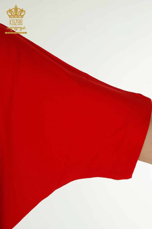 Venta al por mayor Blusa de Mujer Bordada con Cuentas Roja - 79196 | KAZEE