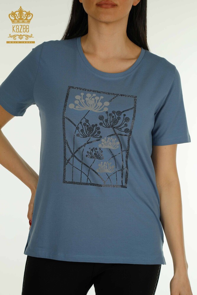 Venta al por mayor Blusa de Mujer Piedra Bordada Indigo - 79863 | KAZEE - 2