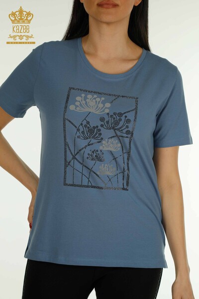 Venta al por mayor Blusa de Mujer Piedra Bordada Indigo - 79863 | KAZEE - 2