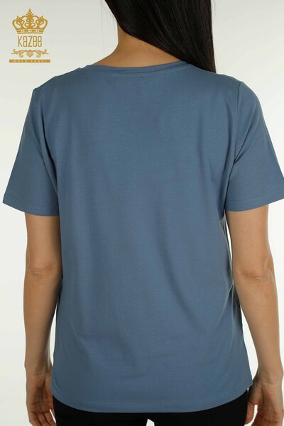 Venta al por mayor Blusa de Mujer Piedra Bordada Indigo - 79863 | KAZEE - 8