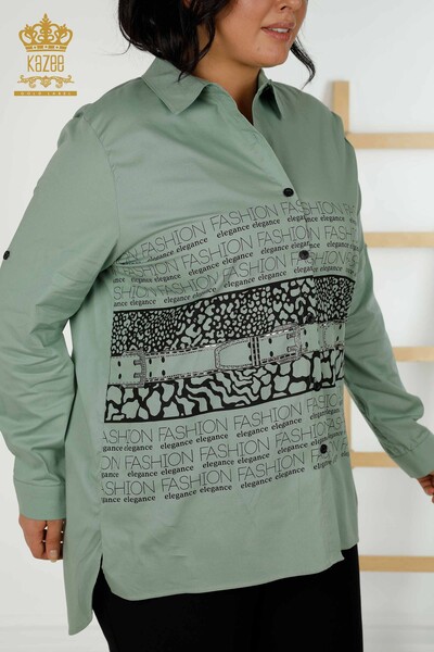 Kazee - Venta al por mayor Camisa de Mujer Carta Mint detallada - 20079 | kazee (1)