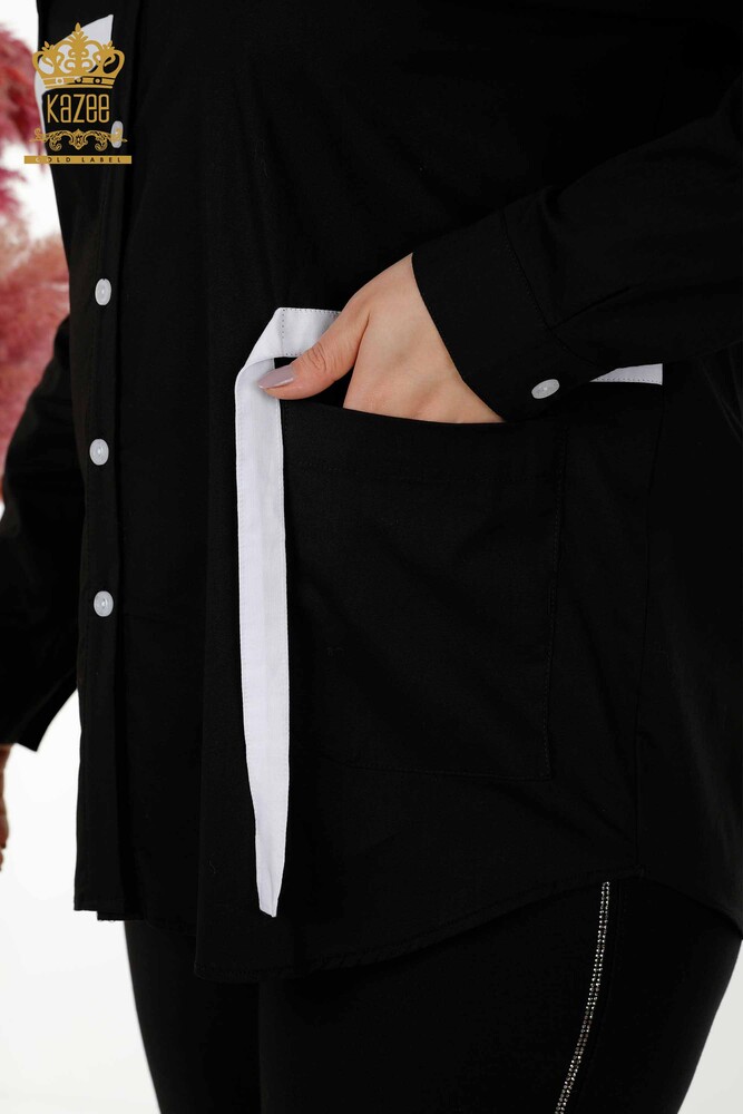 Venta al por mayor Camisa de mujer Transición de color - Negro 20308 | caso - 3