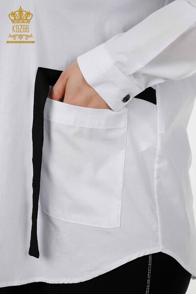 Venta al por mayor Camisa de mujer Transición de color Blanco - 20308 | kazee - Thumbnail