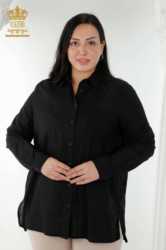 Venta al por mayor Camisa Mujer Encaje Detalle Negro - 20319 | kazee
