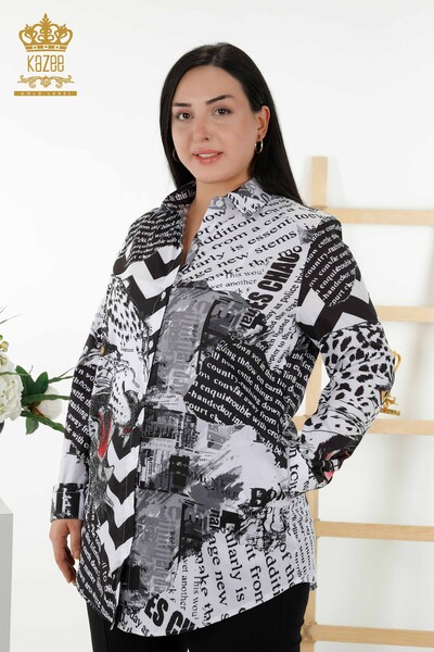 Venta al por mayor de Camisas de Mujer - Impresión Digital - 20356 | kazee - Thumbnail