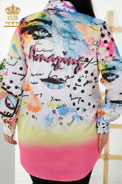 Venta al por mayor de Camisas de Mujer - Impresión Digital - 20363 | kazee - Thumbnail