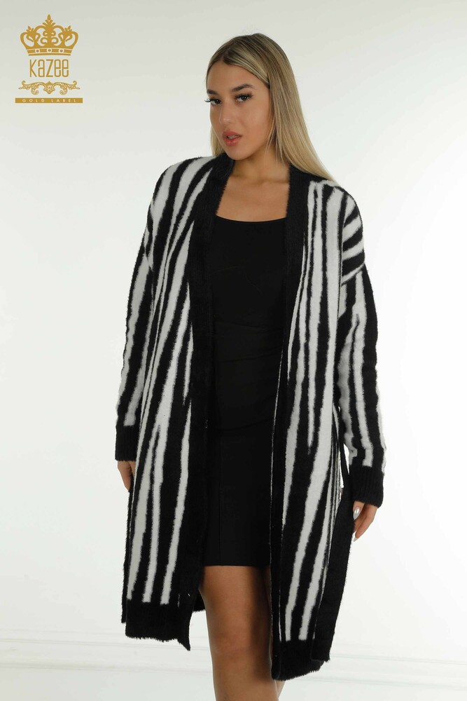 Venta al por mayor Cárdigan de Mujer Angora Bicolor Crudo - 30312 | KAZEE - 1