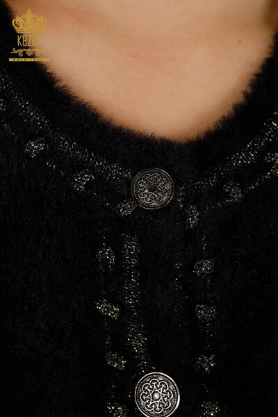 Venta al por mayor Cárdigan de Mujer Angora Dos Bolsillos Negro - 30371 | KAZEE - 4