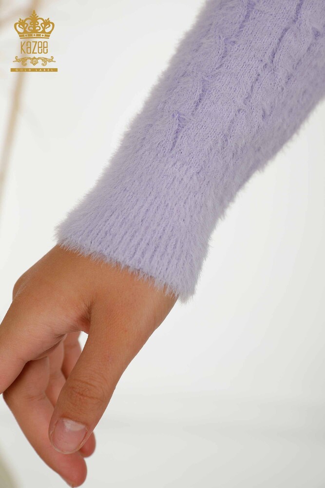 Venta al por mayor Cárdigan de Mujer Tejido Angora Lila - 30321 | KAZEE - 4