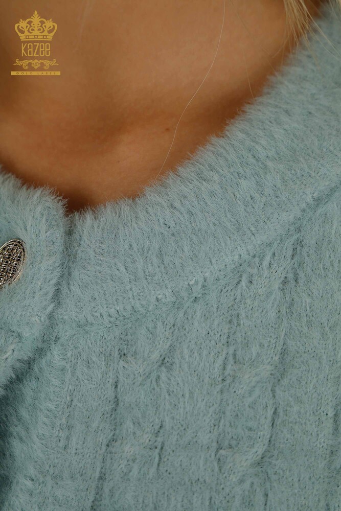 Venta al por mayor Cárdigan de Mujer Angora Tejido Menta - 30321 | KAZEE - 4