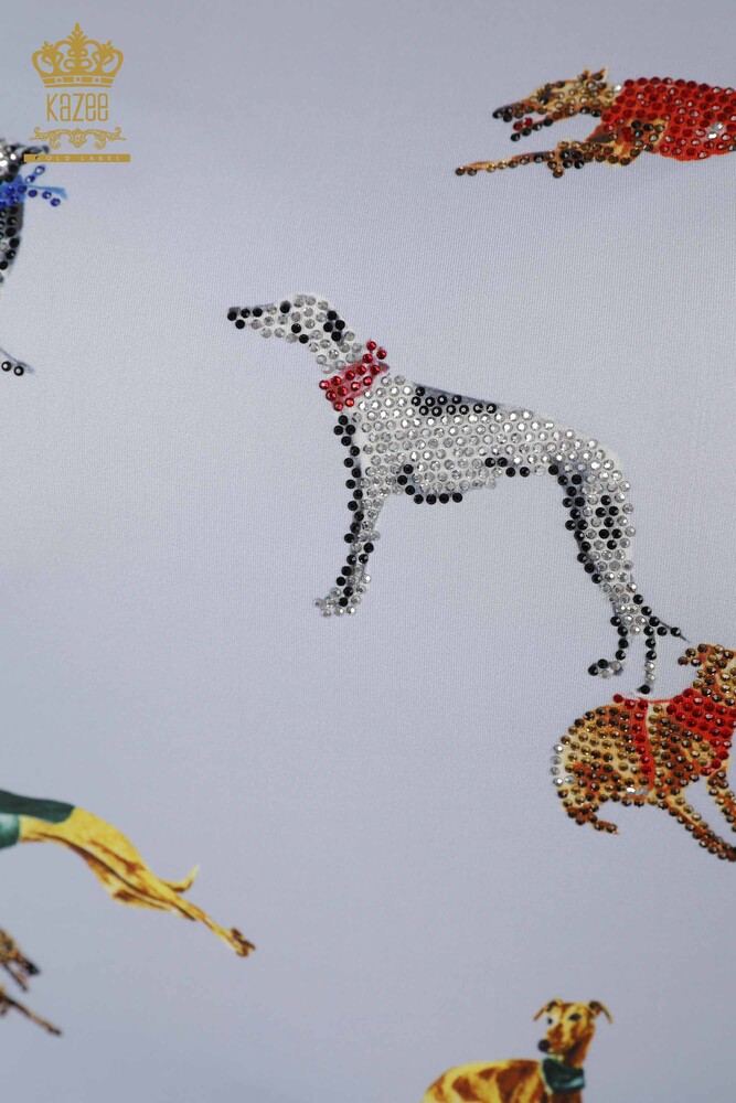 Venta al por mayor Blusa de Mujer - Figura Animal - Azul - 77772 | kazee - 3