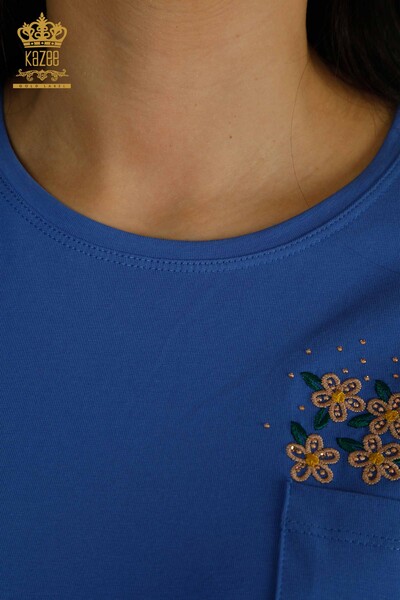 Venta al por mayor Blusa de Mujer con Detalle de Bolsillo Saks - 79477 | KAZEE - Thumbnail