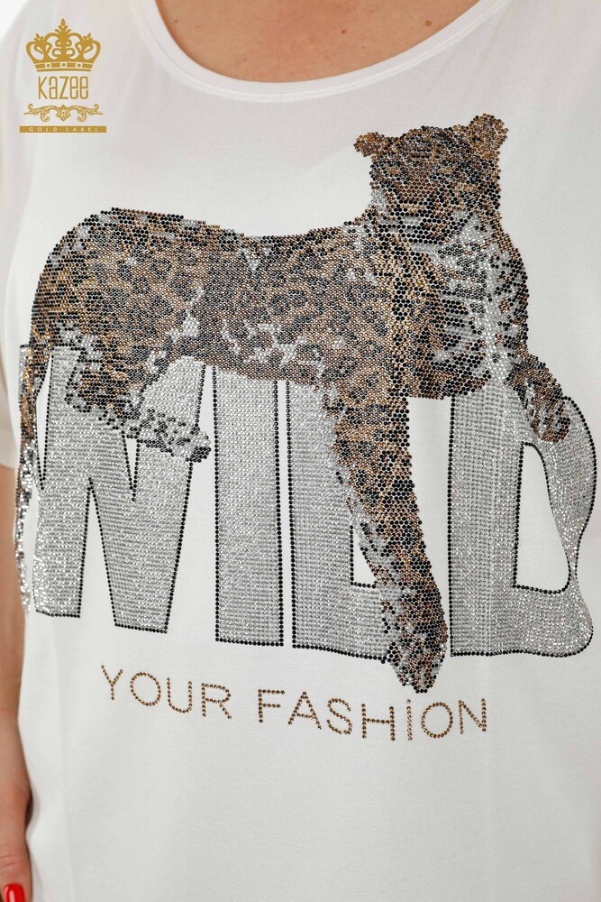 Venta al por mayor Blusa Mujer - Piedra Bordado - Crudo - 77713 | kazee - 3