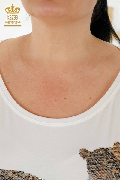 Venta al por mayor Blusa Mujer - Piedra Bordado - Crudo - 77713 | kazee - 4