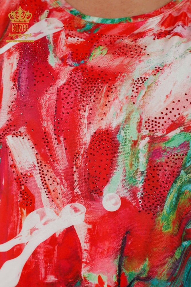 Venta al por mayor Blusa de Mujer - Piedra Bordada - Roja - 77000 | kazee - 3