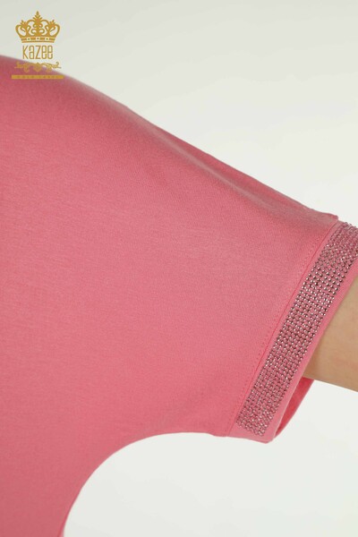 Venta al por mayor Blusa de Mujer con Botones Detallados Rosa - 79297 | KAZEE - 5