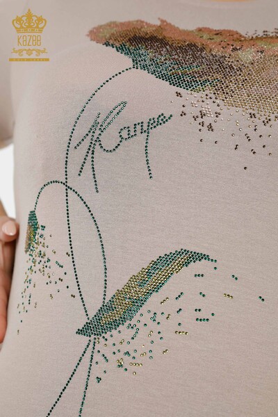 Venta al por mayor Blusa Mujer Color Piedra Bordada Beige - 78924 | kazee - 4