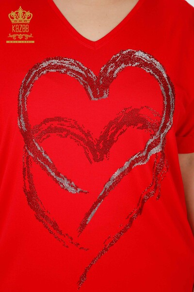 Venta al por mayor Blusa Mujer Estampado Corazón Roja - 77711 | kazee - Thumbnail