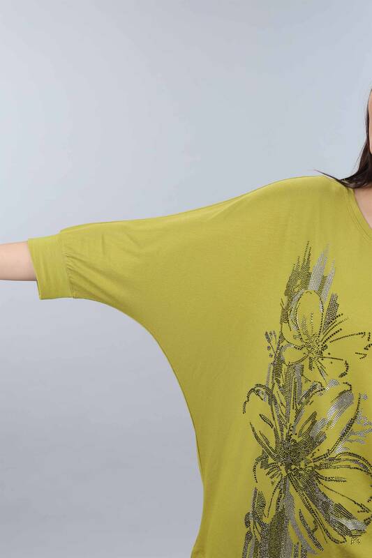 Venta al por mayor Blusa de Mujer con Estampado Floral de Piedra de Cristal - 77881 | kazee