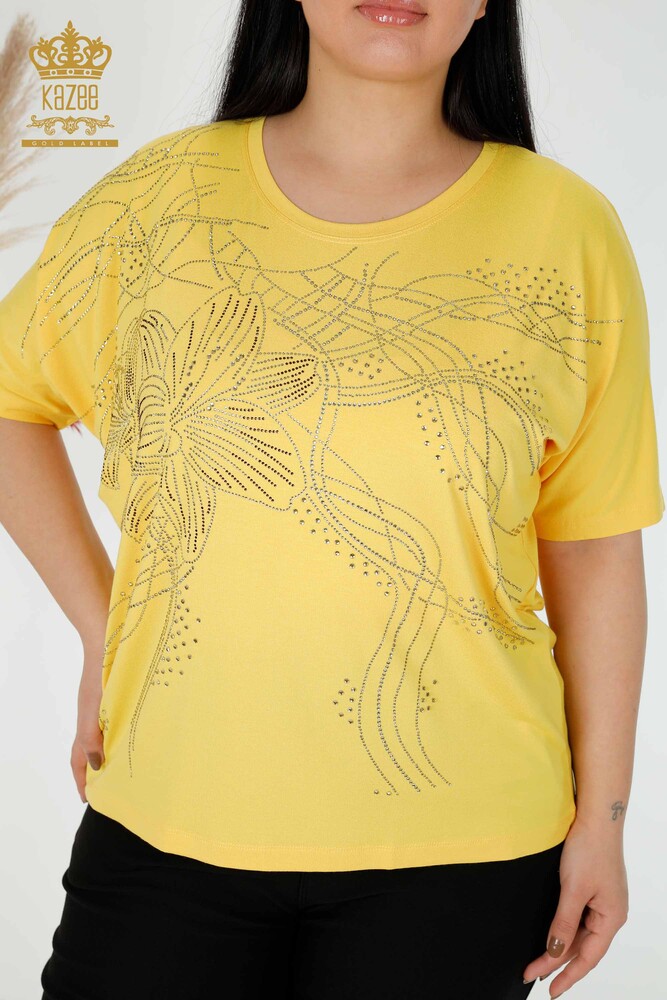 Venta al por mayor Blusa de Mujer Cristal Bordado Amarillo - 78835 | kazee - 2