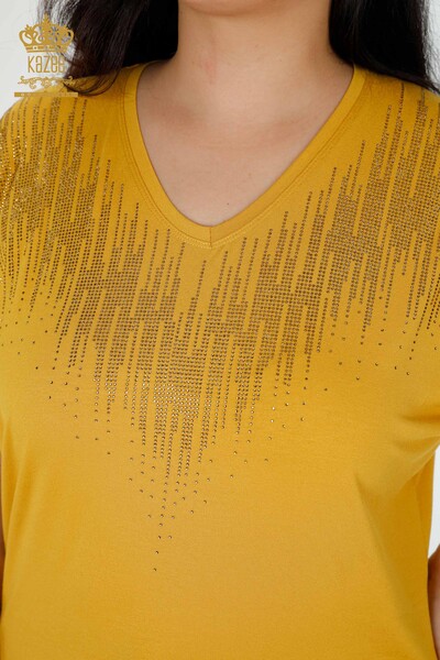 Venta al por mayor Blusa Mujer Crystal Bordado Azafrán - 77938 | kazee - 3