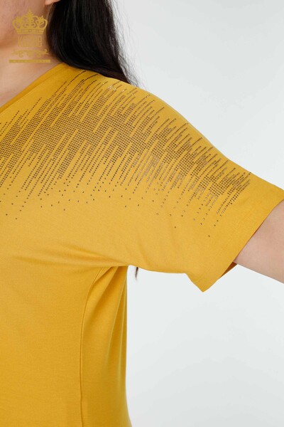 Venta al por mayor Blusa Mujer Crystal Bordado Azafrán - 77938 | kazee - 5
