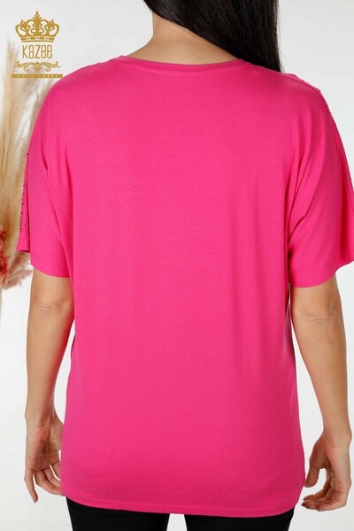 Venta al por mayor Blusa Mujer Crystal Bordado Fucsia - 77938 | kazee - 6