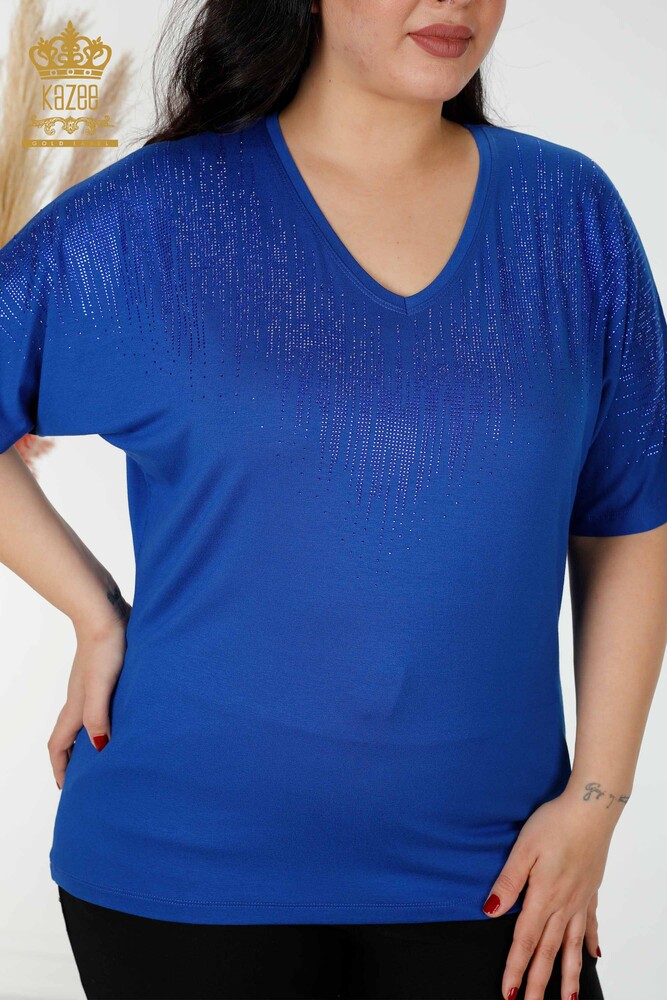 Venta al por mayor Blusa de Mujer Crystal Stone Bordado Saks - 77938 | kazee - 2