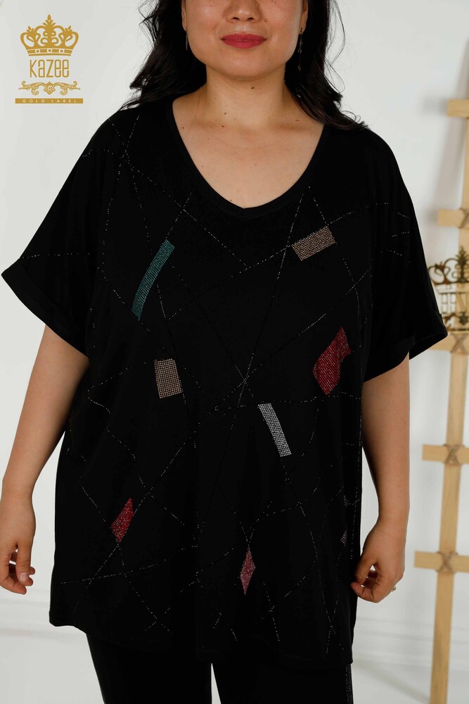 Venta al por mayor Blusa de Mujer - Cuello V - Negra - 79320 | kazee - 2