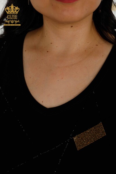Venta al por mayor Blusa de Mujer - Cuello V - Negra - 79320 | kazee - 6