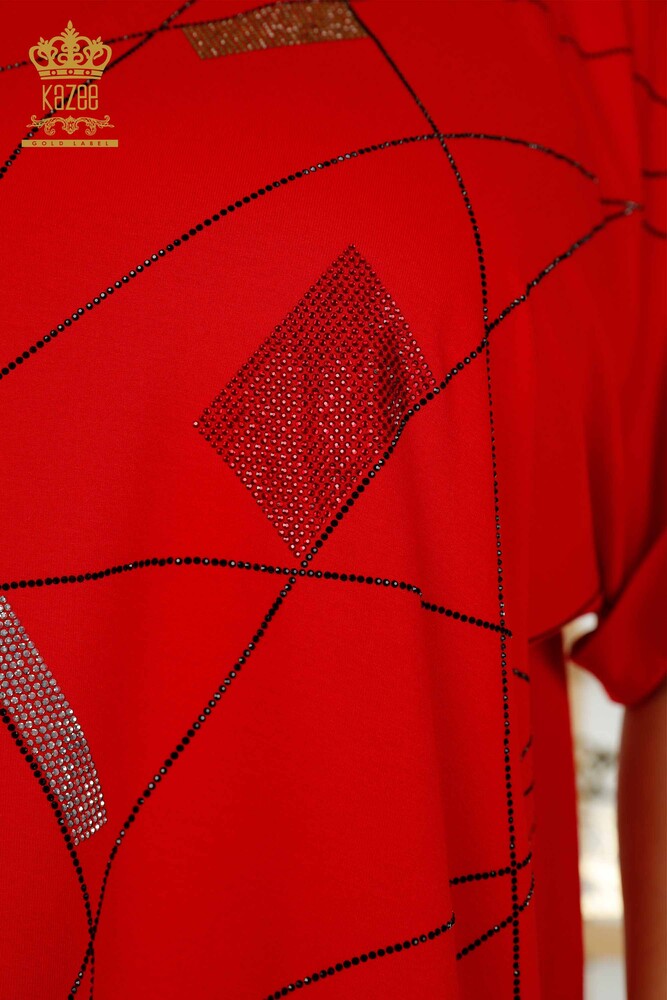 Venta al por mayor Blusa de Mujer - Cuello V - Roja - 79320 | kazee - 4