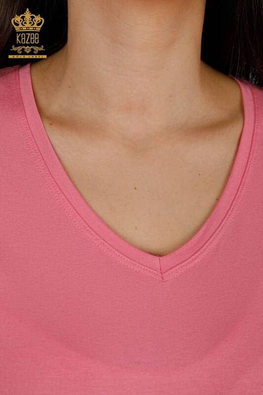 Venta al por mayor Blusa de Mujer - Cuello V - Rosa - 79179 | kazee