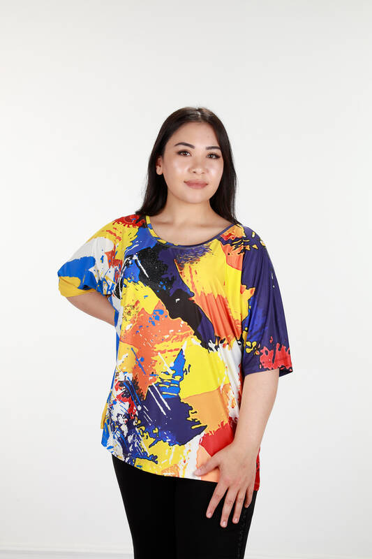 Venta al por mayor Patrón de Color Digital de Blusa de Mujer - 12059 | kazee