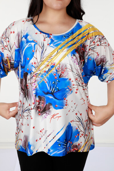 Venta al por mayor Blusa de Mujer Patrón Floral Digital - 12045 | kazee - Thumbnail