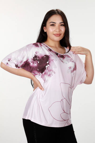 Venta al por mayor Blusa de Mujer Patrón Floral Digital - 12055 | kazee - Thumbnail