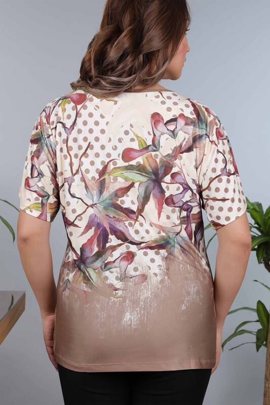 Venta al por mayor Blusa de Mujer Digital Lunares y Estampado Floral - 12004 | kazee