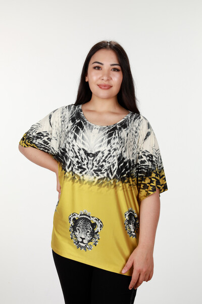 Venta al por mayor Blusa de Mujer Patrón Tigre Digital - 12044 | kazee - Thumbnail