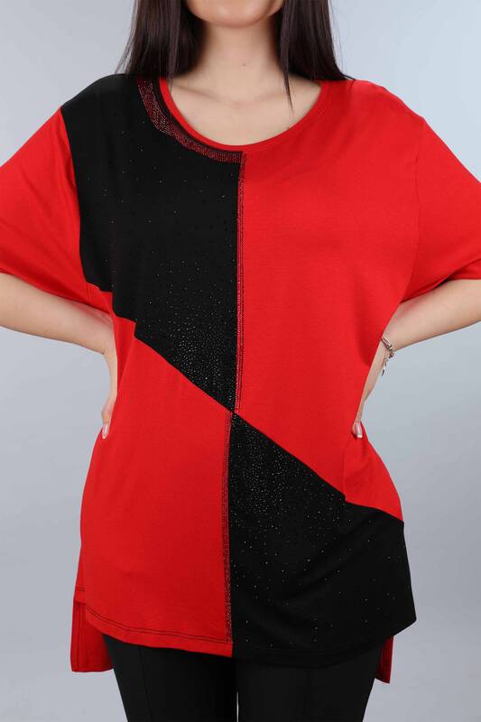 Venta al por mayor Blusa Mujer Doble Color Cuello Redondo - 77734 | kazee
