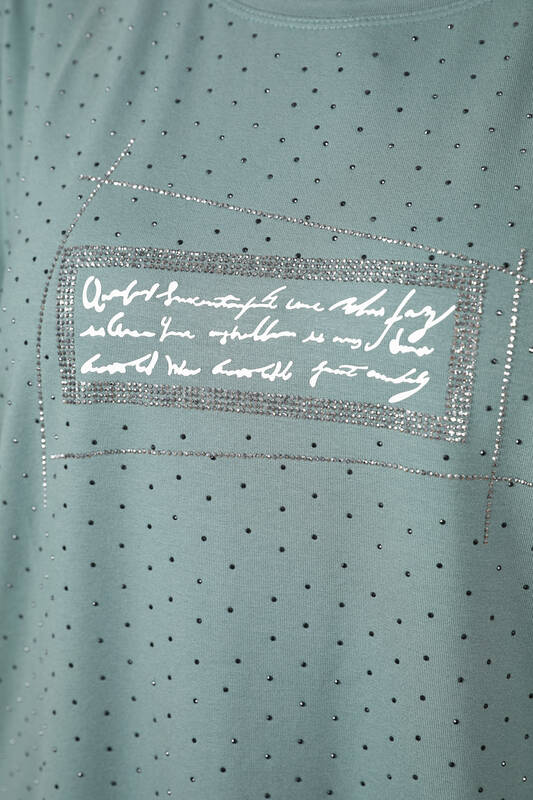 Venta al por mayor Blusa de mujer con texto detallado Crystal Stone bordado - 77914 | kazee