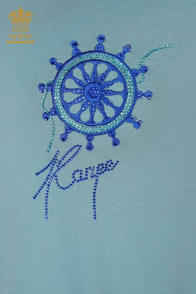 Venta al por mayor Blusa Estampada Azul Mujer - 78925 | kazee - Thumbnail