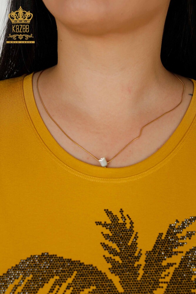 Venta al por mayor Blusa de Mujer - Estampada - Azafrán - 79325 | kazee - 7