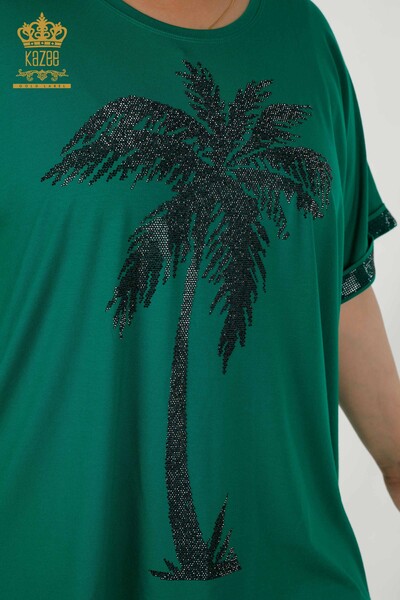 Venta al por mayor Blusa de Mujer - Estampada - Verde - 79325 | kazee - 3