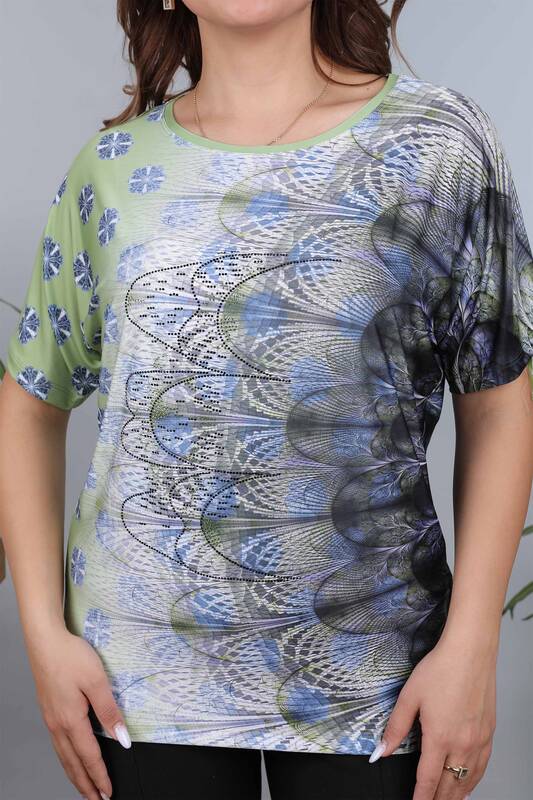 Venta al por mayor Blusa de mujer con estampado digital Detalle de línea - 12016 | kazee